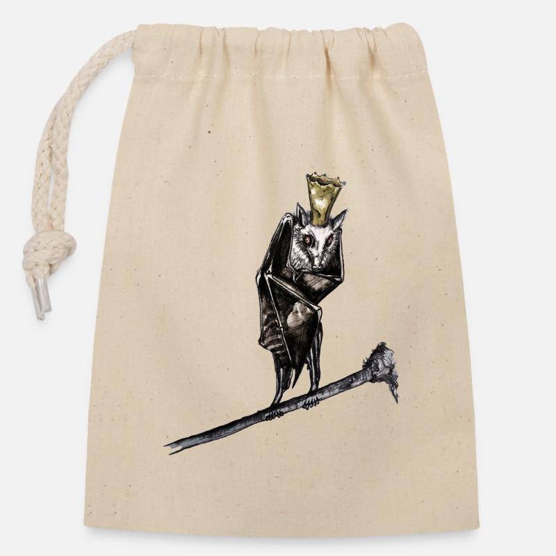 King Night - Closable cotton gift bag (14x20cm) - nature