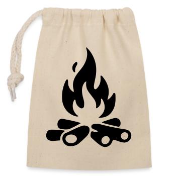 Campfire Firewood - Closable cotton gift bag (14x20cm) - nature - Front