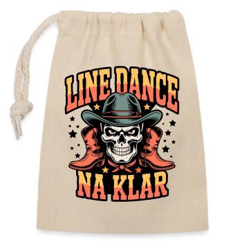 Line Dance Schädel Rodeo - Verschließbarer Geschenkbeutel aus Baumwolle (14x20cm) - Natur - Vorne