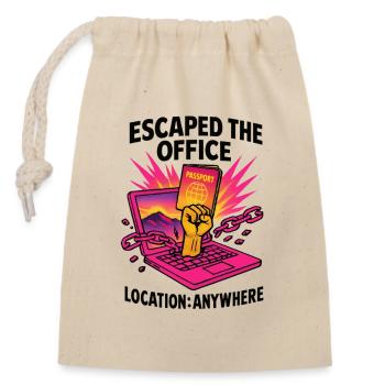 T-shirt Evasion Bureau Setup Full Remote Freelance - Closable cotton gift bag (14x20cm) - nature - Front