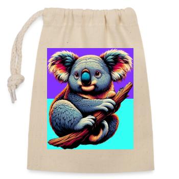 Koala - Verschließbarer Geschenkbeutel aus Baumwolle (14x20cm) - Natur - Vorne