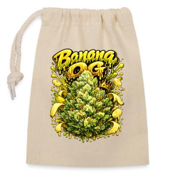 Imprimé graffiti original de banane - Sac cadeau en coton avec cordon (14 x 20 cm) - nature - Devant