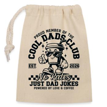 Dad 2026 Gift - Cool Dads Club - Closable cotton gift bag (14x20cm) - nature - Front