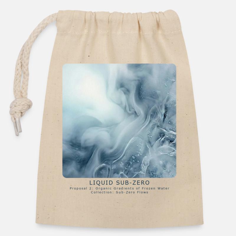 Liquide sous zéro - Sac cadeau en coton avec cordon (14 x 20 cm) - nature