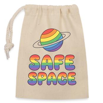 LBGTQIA+ Safe Space Pride Month Sticker - Safe Spa - Closable cotton gift bag (14x20cm) - nature - Front