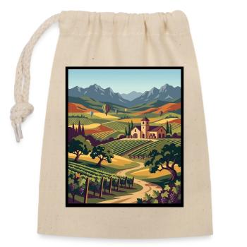 Vineyard Vista in Tuscan Hills - Closable cotton gift bag (14x20cm) - nature - Front