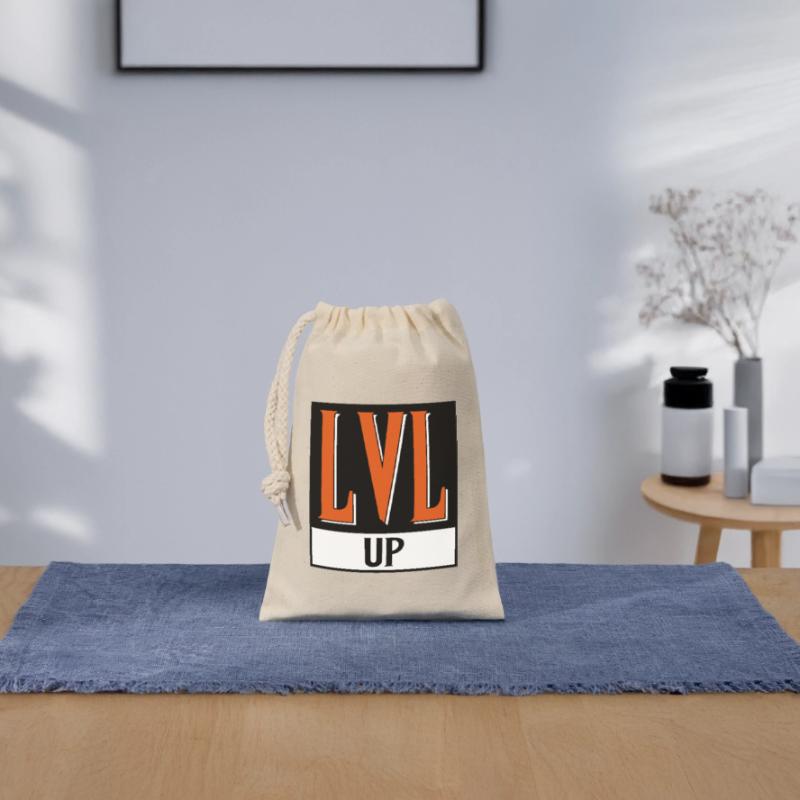 level up nerd cod Sac cadeau en coton avec cordon (14 x 20 cm)