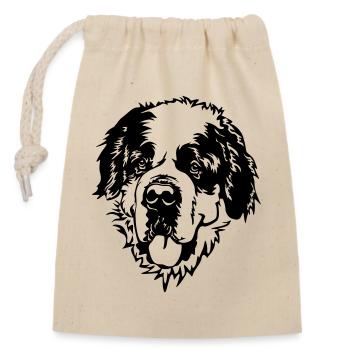St. Bernard's Head - Closable cotton gift bag (14x20cm) - nature - Front