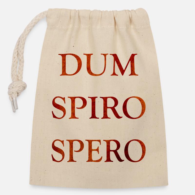 Dum Spiro Spero - Closable cotton gift bag (14x20cm) - nature