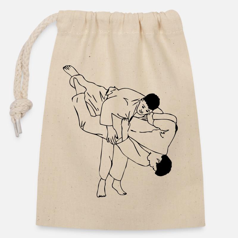 Men's Judo Throw - Closable cotton gift bag (14x20cm) - nature