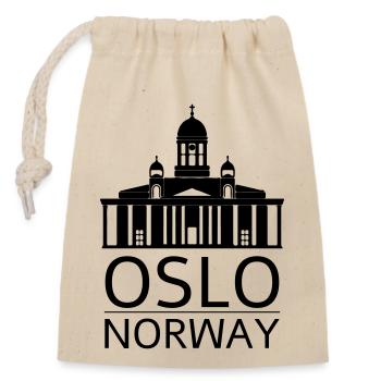 Oslo - Sac cadeau en coton avec cordon (14 x 20 cm) - nature - Devant