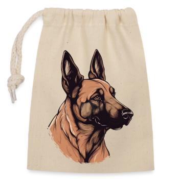 Belgian Malinois - Verschließbarer Geschenkbeutel aus Baumwolle (14x20cm) - Natur - Vorne