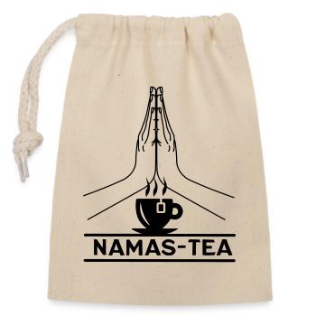 Namas-Tee - Verschließbarer Geschenkbeutel aus Baumwolle (14x20cm) - Natur - Vorne