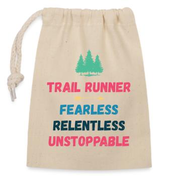 Trail Runner - Intrépide. Implacable. Imparable. - Sac cadeau en coton avec cordon (14 x 20 cm) - nature - Devant