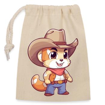 Wild West Nussjäger - Verschließbarer Geschenkbeutel aus Baumwolle (14x20cm) - Natur - Vorne