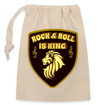 Rock & Roll is King King of Rock and Roll - Closable cotton gift bag (14x20cm) - nature - Front