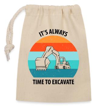 Excavator Excavator Driver Excavator Truck - Closable cotton gift bag (14x20cm) - nature - Front