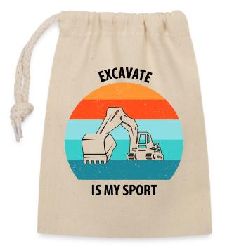 Excavator Excavator Driver Excavator Truck - Closable cotton gift bag (14x20cm) - nature - Front