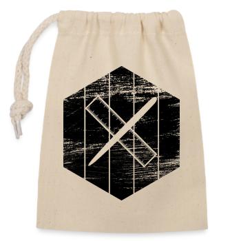 Croquis de plume et de règle - Sac cadeau en coton avec cordon (14 x 20 cm) - nature - Devant