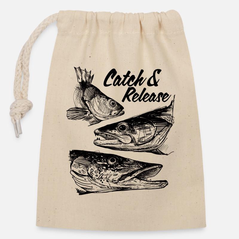 Catch & Release - Closable cotton gift bag (14x20cm) - nature