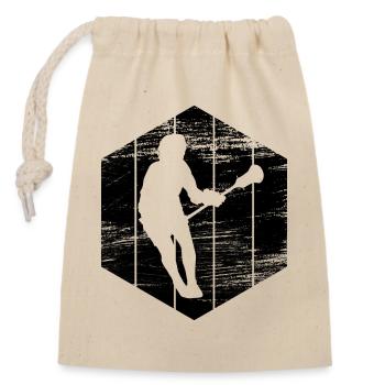 Lacrosse Player Sketch - Closable cotton gift bag (14x20cm) - nature - Front