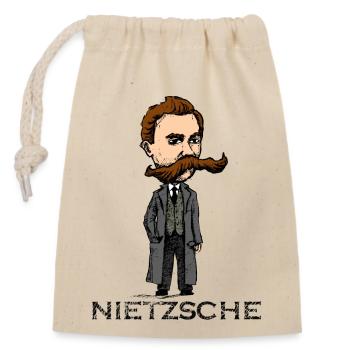 Nietzsche - Closable cotton gift bag (14x20cm) - nature - Front