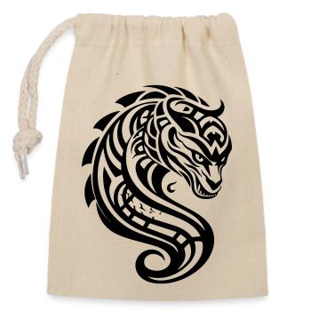 Tribal Dragon - Sac cadeau en coton avec cordon (14 x 20 cm) - nature - Devant