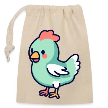 Huhn - Verschließbarer Geschenkbeutel aus Baumwolle (14x20cm) - Natur - Vorne