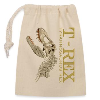 T-Rex Skull bone - Closable cotton gift bag (14x20cm) - nature - Front
