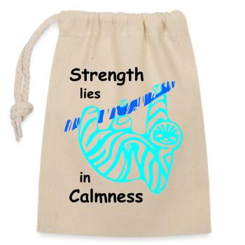 Sloth Calmness - Closable cotton gift bag (14x20cm) - nature - Front