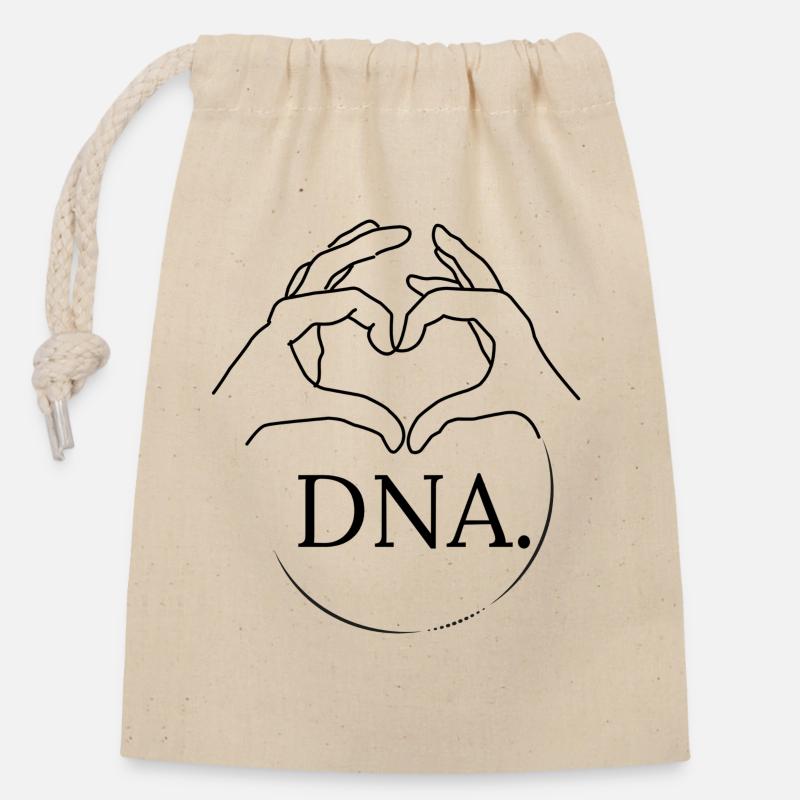 DNA 2 Hands - Closable cotton gift bag (14x20cm) - nature