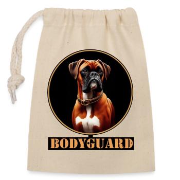 Garde du corps chien design - Boxer Dog - Sac cadeau en coton avec cordon (14 x 20 cm) - nature - Devant