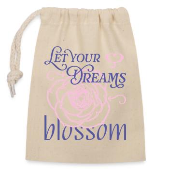 Blossom Your Dreams - Verschließbarer Geschenkbeutel aus Baumwolle (14x20cm) - Natur - Vorne