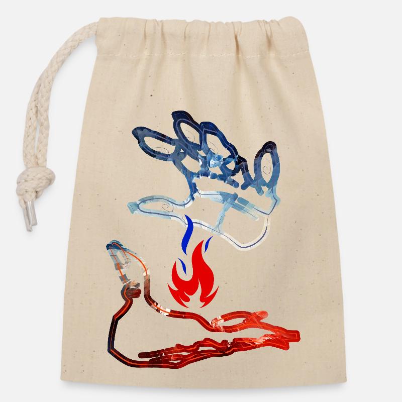 Flamme Fr - Verschließbarer Geschenkbeutel aus Baumwolle (14x20cm) - Natur