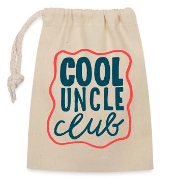 Cool Uncle Club - Cooles Statement - Verschließbarer Geschenkbeutel aus Baumwolle (14x20cm) - Natur - Vorne