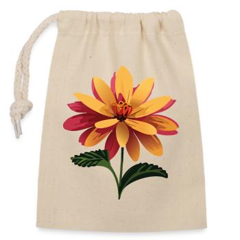 Floral arrangement summer vibe - Closable cotton gift bag (14x20cm) - nature - Front