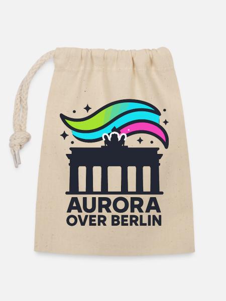 Aurora over Berlin - Verschließbarer Geschenkbeutel aus Baumwolle (14x20cm) - Natur