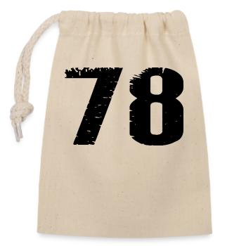 78 Zahl Trikot - Verschließbarer Geschenkbeutel aus Baumwolle (14x20cm) - Natur - Vorne
