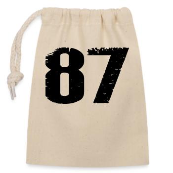 87 Zahl Trikot - Verschließbarer Geschenkbeutel aus Baumwolle (14x20cm) - Natur - Vorne