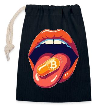 bitcoin orangepill basic - Closable cotton gift bag (14x20cm) - navy - Front