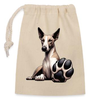 Podenco Podencos Podencoliebhaber Podencobesitzer - Verschließbarer Geschenkbeutel aus Baumwolle (14x20cm) - Natur - Vorne
