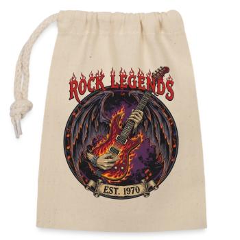 Rock Legends Guitare de feu - Sac cadeau en coton avec cordon (14 x 20 cm) - nature - Devant