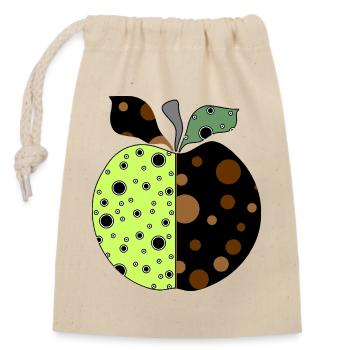 apple - Closable cotton gift bag (14x20cm) - nature - Front