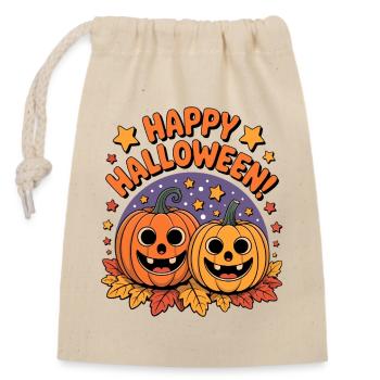 Happy Halloween Pumpkin Friends - Closable cotton gift bag (14x20cm) - nature - Front
