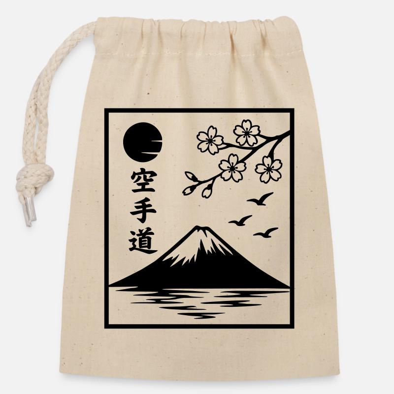 Katate Landscape - Closable cotton gift bag (14x20cm) - nature
