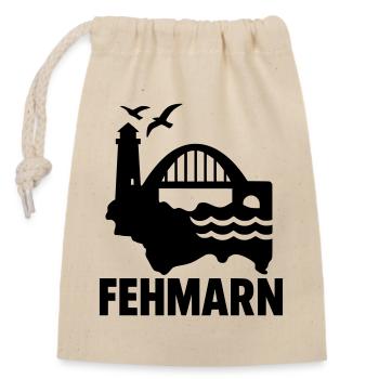 fehmarn schleswig holstein - Verschließbarer Geschenkbeutel aus Baumwolle (14x20cm) - Natur - Vorne
