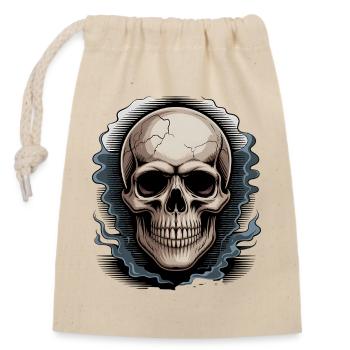 Skull in Smoke Aura - Closable cotton gift bag (14x20cm) - nature - Front