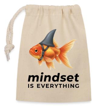 Goldfish Mindset Helmet - Closable cotton gift bag (14x20cm) - nature - Front