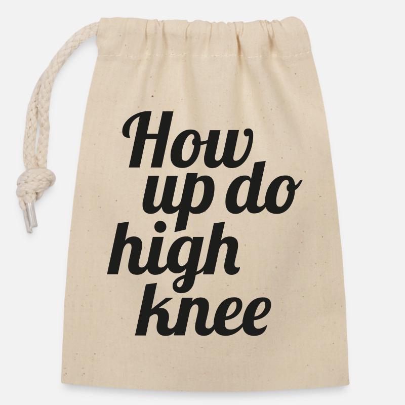 How up do high knee - Verschließbarer Geschenkbeutel aus Baumwolle (14x20cm) - Natur