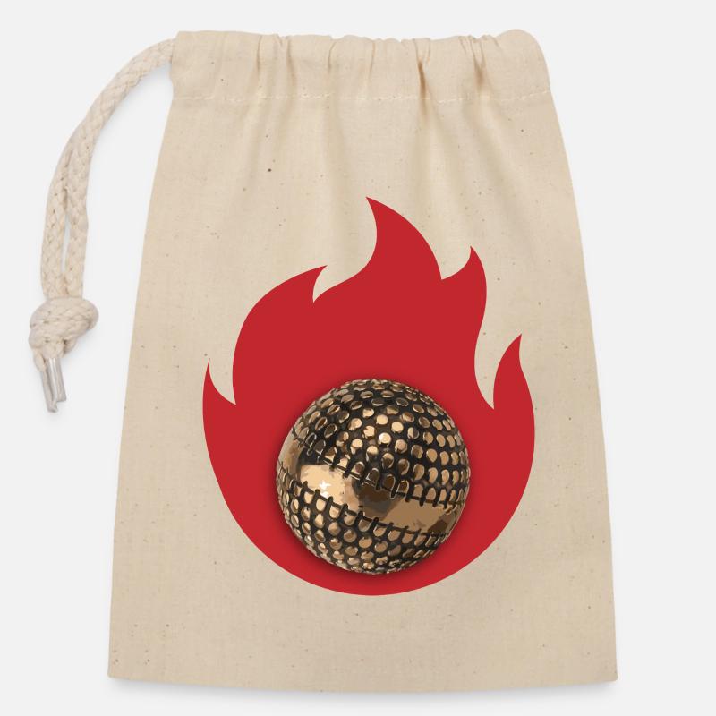 Petanque-Feuer - Verschließbarer Geschenkbeutel aus Baumwolle (14x20cm) - Natur